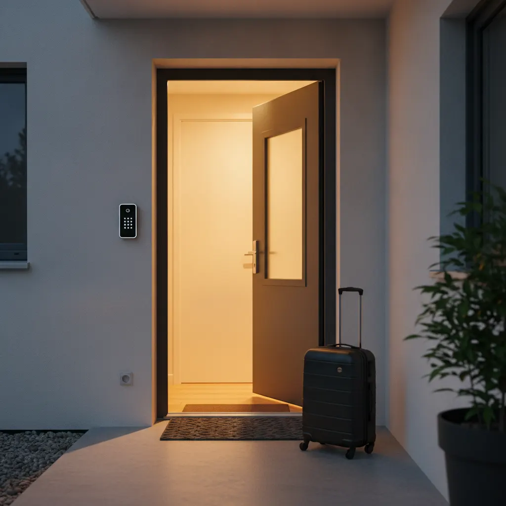 Check-in Airbnb en Seine-et-Marne &mdash; entr&eacute;e de logement avec bo&icirc;te &agrave; cl&eacute;s et serrure connect&eacute;e pour l'arriv&eacute;e des voyageurs